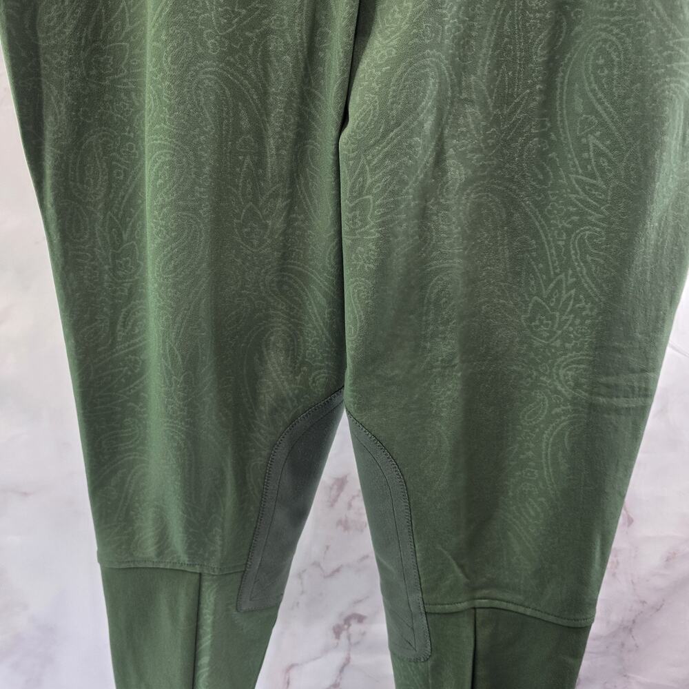 ARIAT Breeches Womens 34 L Green Riding Pant Seat Equestrian Paisley Pro Series - Picture 6 of 11